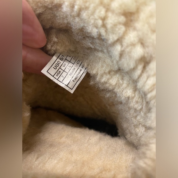 Ugg Boots Maylin Genuine Sheepskin Shearling Cuff Leather Suede S/N 3220 Size 7 - Picture 4 of 10